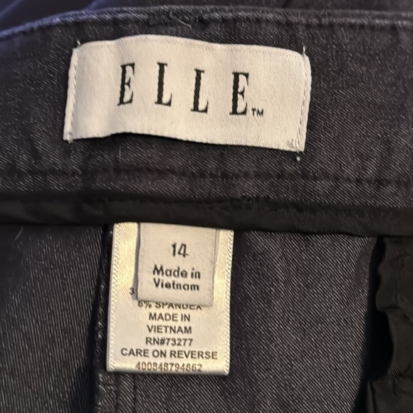 ELLE Sz 14 denim stretch‎ cotton blend cropped career pants Sz 14 - Picture 5 of 6